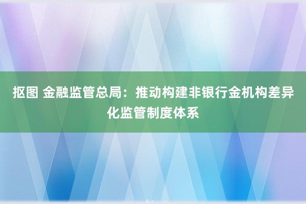 抠图 金融监管总局：推动构建非银行金机构差异化监管制度体系