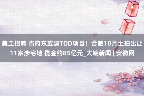 美工招聘 省府东或建TOD项目！合肥10月土拍出让11宗涉宅地 揽金约85亿元_大皖新闻 | 安徽网