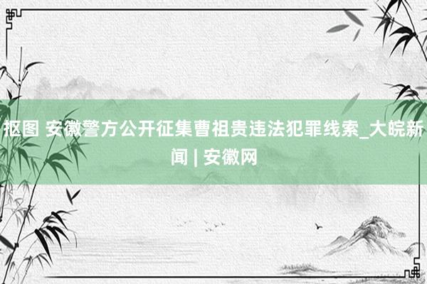 抠图 安徽警方公开征集曹祖贵违法犯罪线索_大皖新闻 | 安徽网